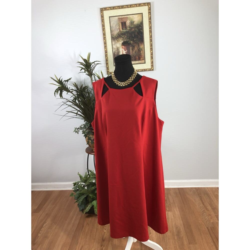 INC Women Sheath Red Dress 3X‎ Cutout Sleeveless Boho Cocktail Party Romantic